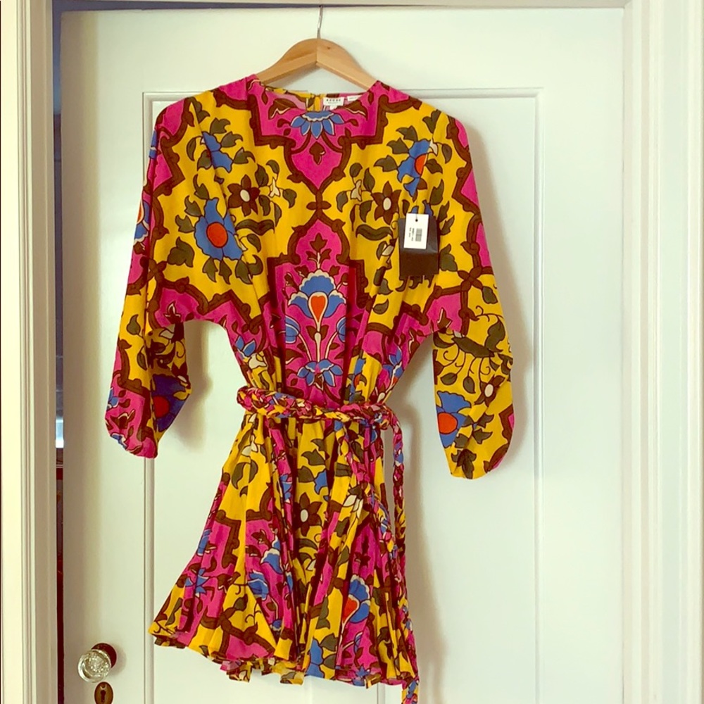 Rhodes Resort Ella dress in pink and yellow